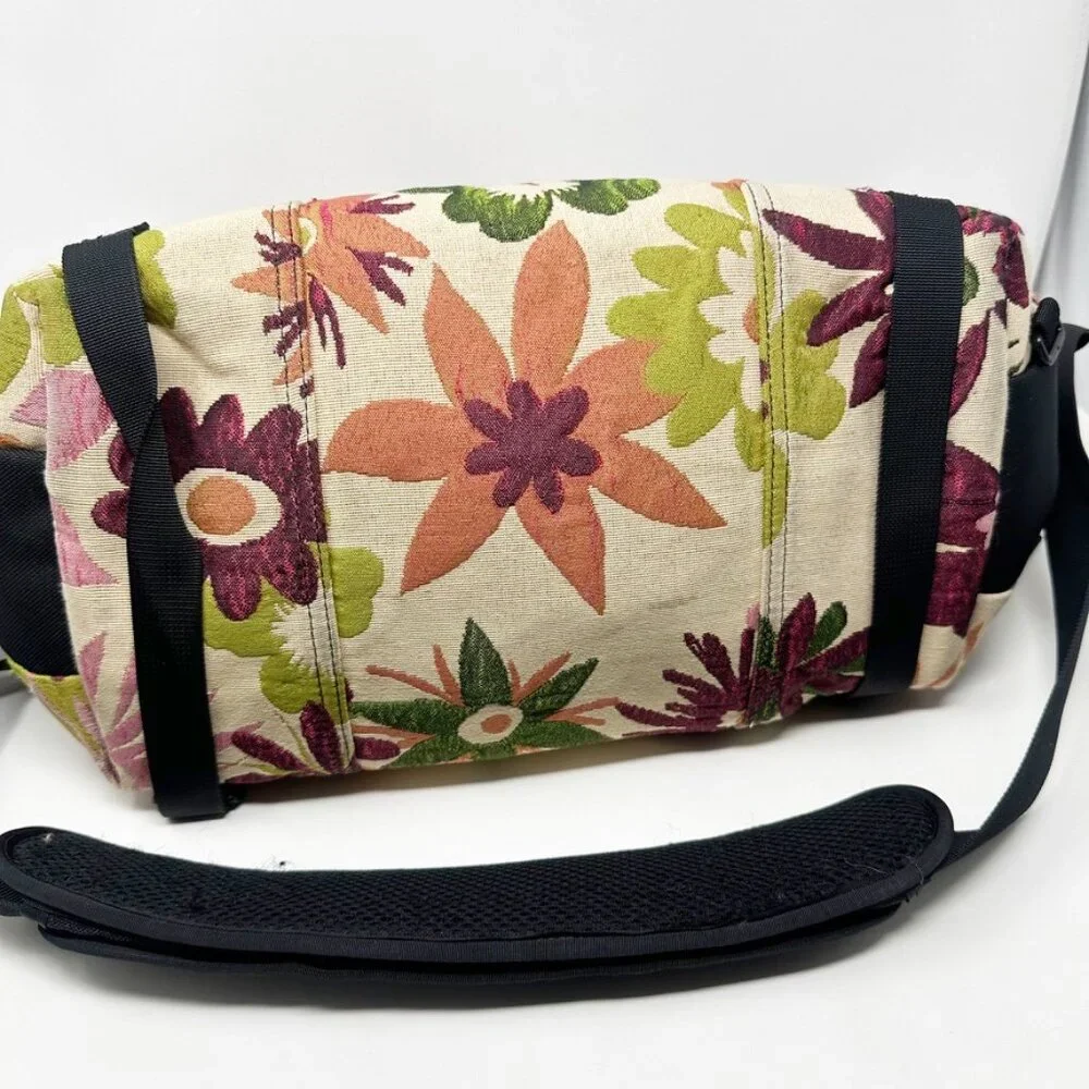 Timbuk2 Floral Messenger Bag in Cream, Green, Orange, Purple